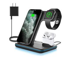 WAITIEE Wireless Charger 3 in 1, 15W Fast Charging Station for Apple iWatch 6/5/4/3/2/1