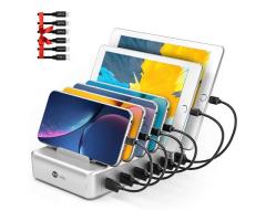 Charging Station for Multiple Devices - 6 Port Fast Charging Station